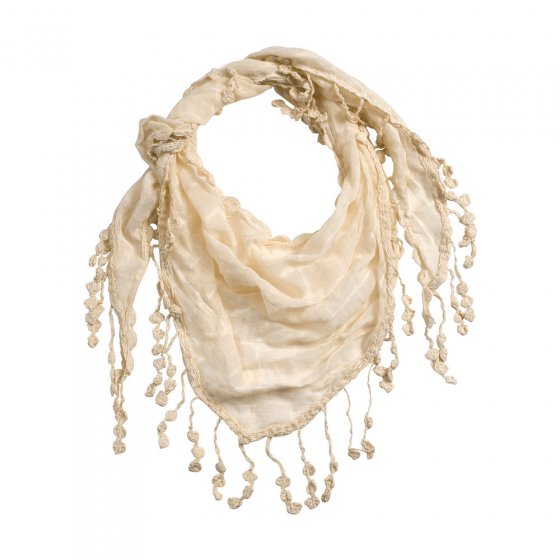 Schal,Spitzen-Fransenmix,offwh | offwhite#Offwhite