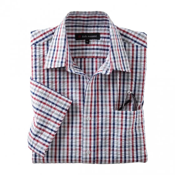 Chemise"Oxford"en seers.,rouge XL | Carreauxrouges