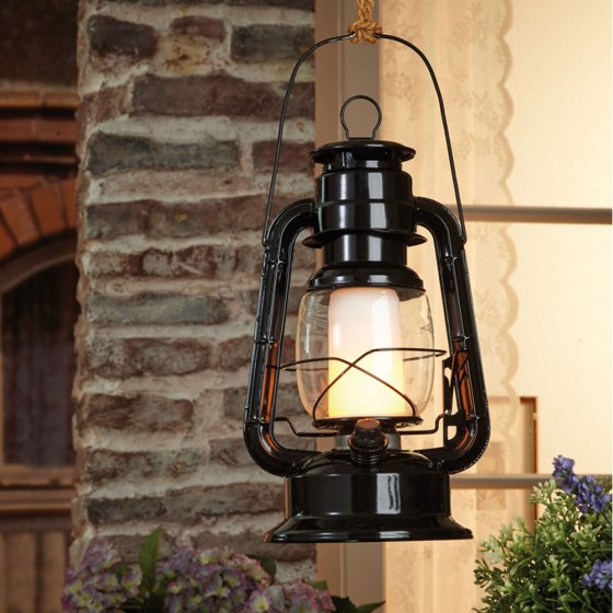 Lampe tempête avec effet de flamme 