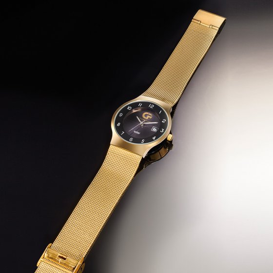 Montre plate solaire « Gold » 