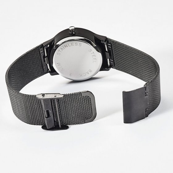 Flache Solar-Armbanduhr  "Noir" 