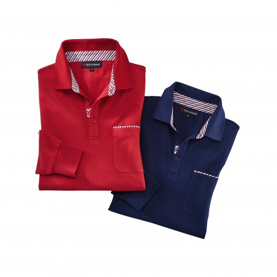 Langarm Poloshirt, rot XXL | Rot