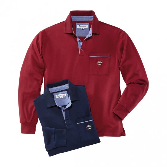 Interlock-Langarmshirt 2er-Set 3XL | Bordeaux#Marine