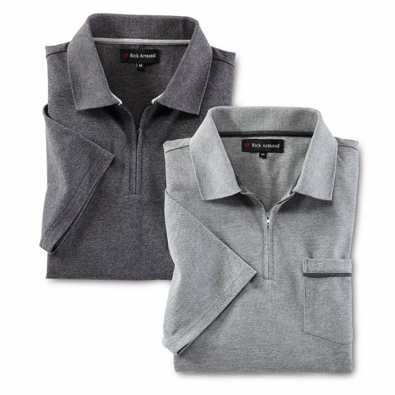 Piqué-Poloshirt mit Zipperkragen 