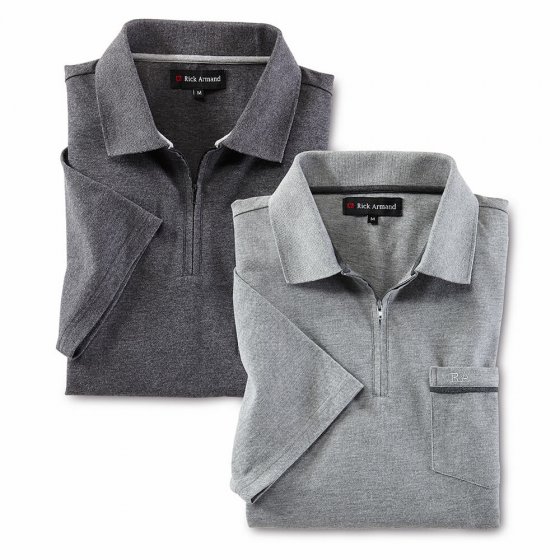 Polo maille piquée et col zippé