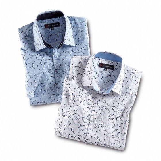 Blanc-imprimé + bleu clair-imprimé en lot 3XL | Blanc-imprimé#Bleuclair-imprimé