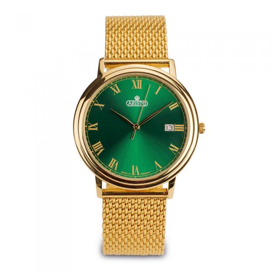 Vergoldete Herrenuhr „Green Baron II” 