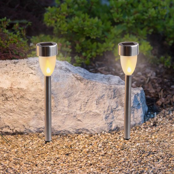 Lampes solaires à effet de flamme Lot de 5