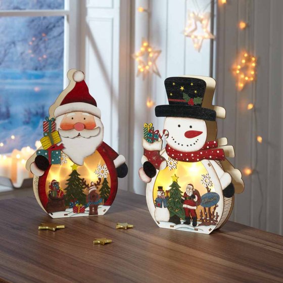 LED-Weinachtsfiguren im 2er Set 