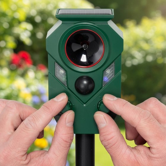 Mini repousse-animaux solaire à ultrasons 