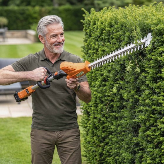 Taille-haie sans fil multi-angles 