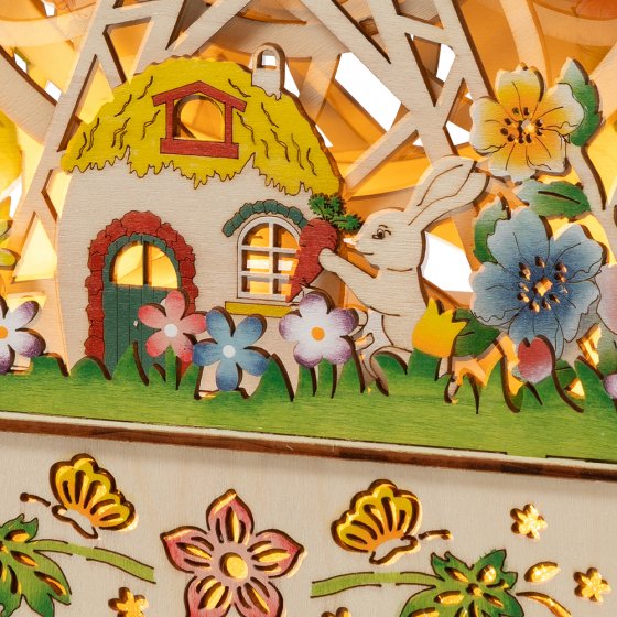 Grande roue tournante en bois 