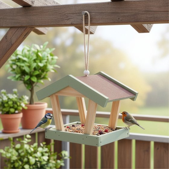 Vogel-Futterhaus aus Holz 