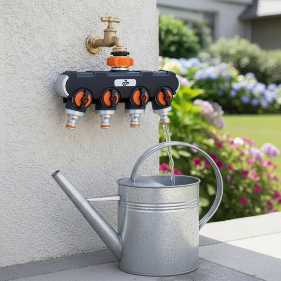 Wasserhahn-Verteiler 4-fach 