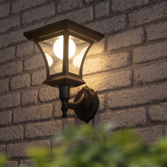 LED Solar-Laterne mir Wandhalterung 