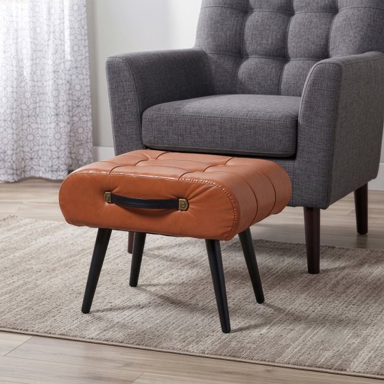 Gepolsterter Fußhocker im Retro-Stil 