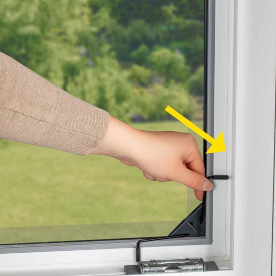 Teleskop Insektenschutzgitter mit integriertem Netz, anthrazit 