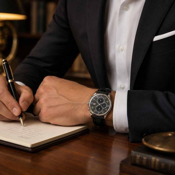 Luxus Herrenuhr mit Lederband 