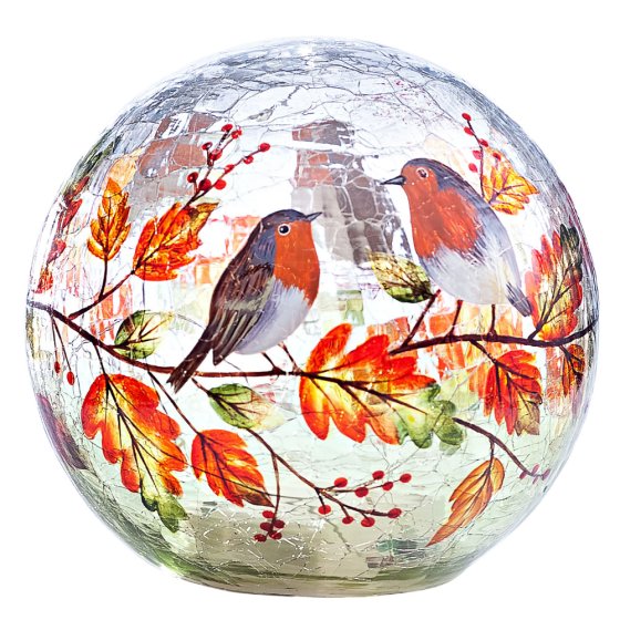 LED-Glaskugel " Herbstzeit" 