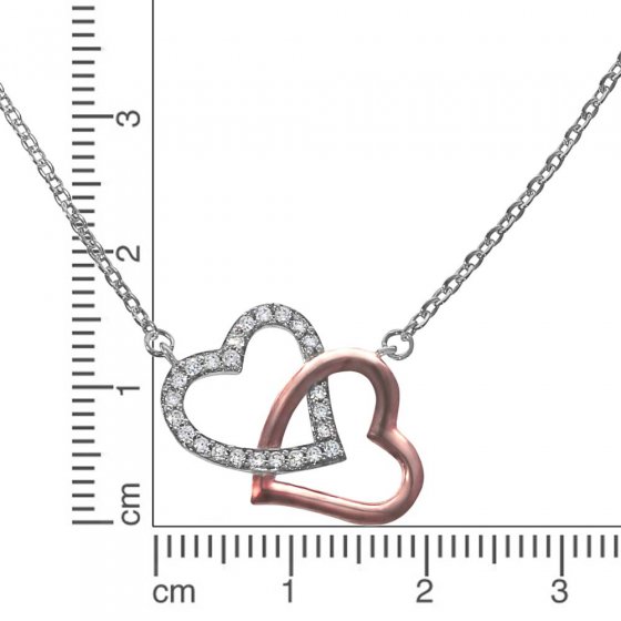 Collier 925 Silber Herz Zirkon 