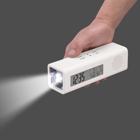 Radio-réveil multifonction avec lampe de poche 