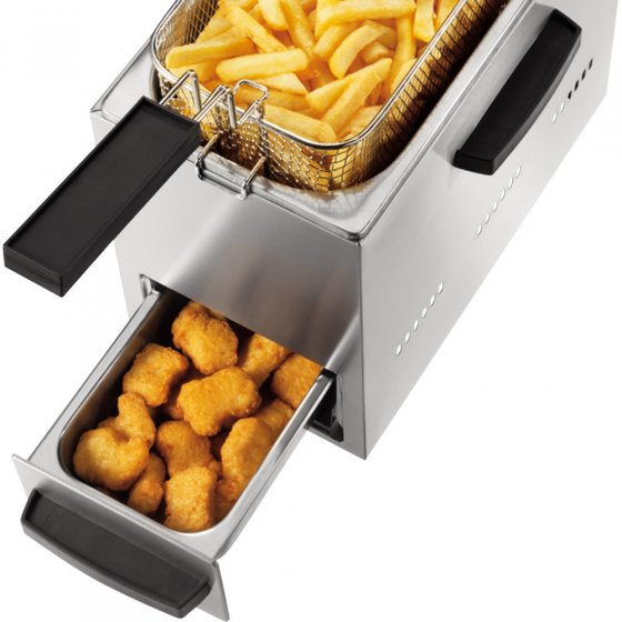 2-in-1-Edelstahl-Fritteuse 