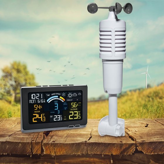 Funk-Wetterstation mit Windmesser 