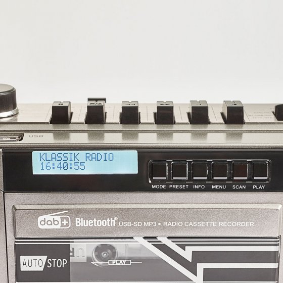 Retro-Kassettenrekorder mit DAB+ 