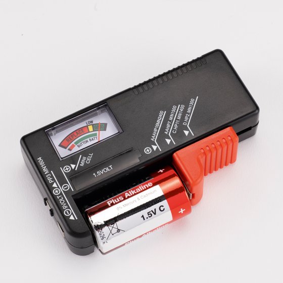 Batterie-Aufbewahrungstasche mit Tester 