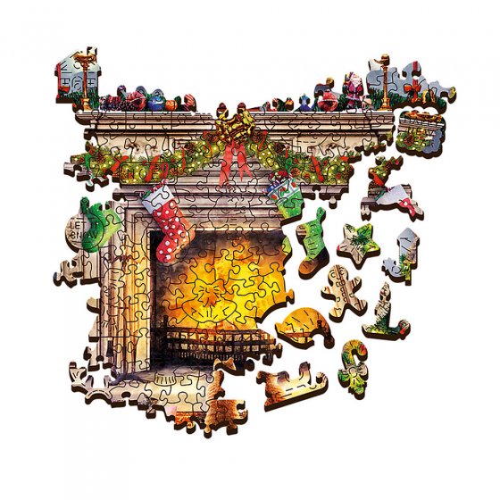 Puzzle en bois « Noël au coin du feu »