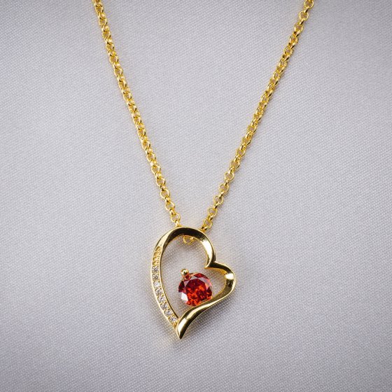 Écrin avec rose éternelle et collier 