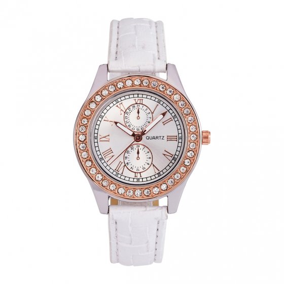 Armbanduhr mit Glaskristallen