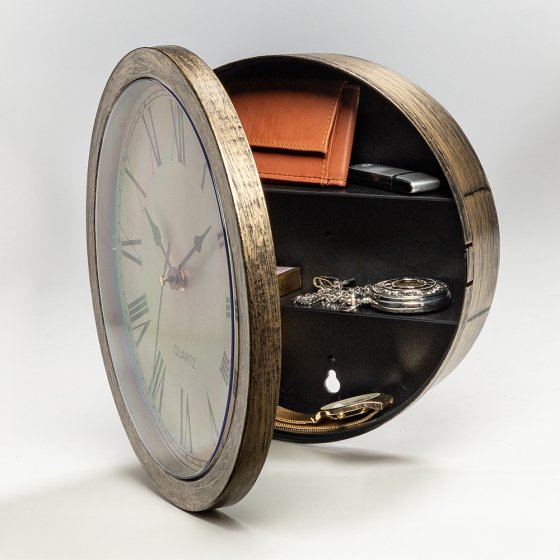 Élégante horloge murale avec compartiment secret 