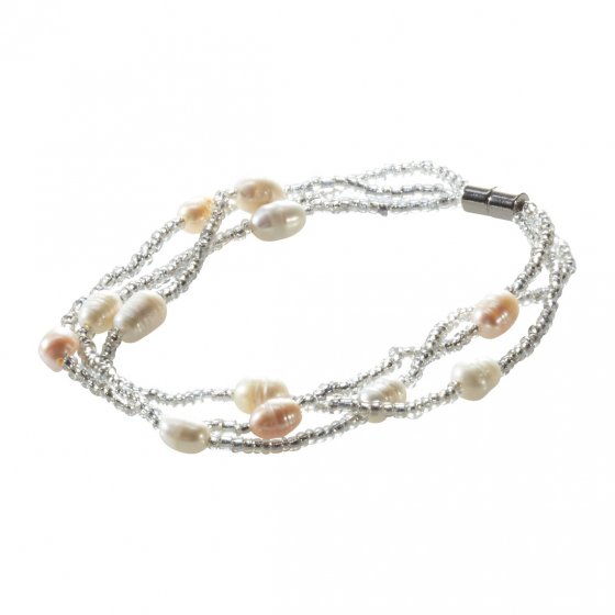 Collier et bracelet glamoureux en perles d'eau douce 