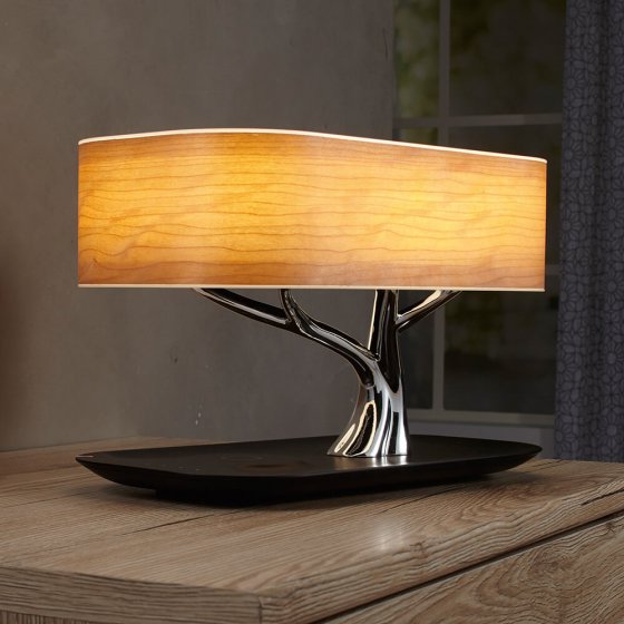 Lampe en merisier en forme d'arbre