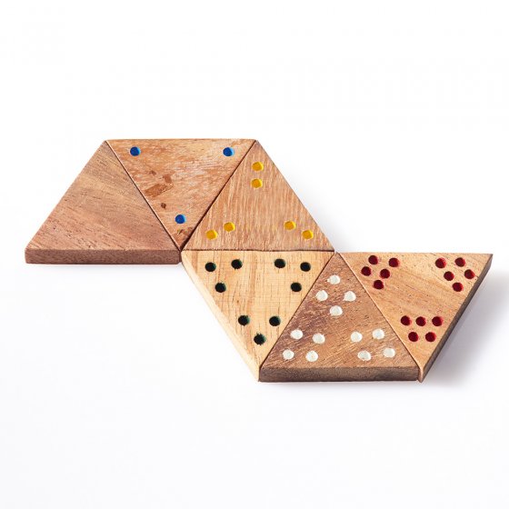Trio-Dominospiel aus Holz 