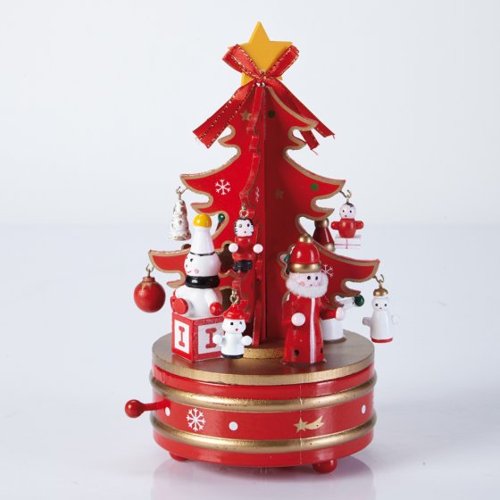 Spieluhr Weihnachtsbaum Rot