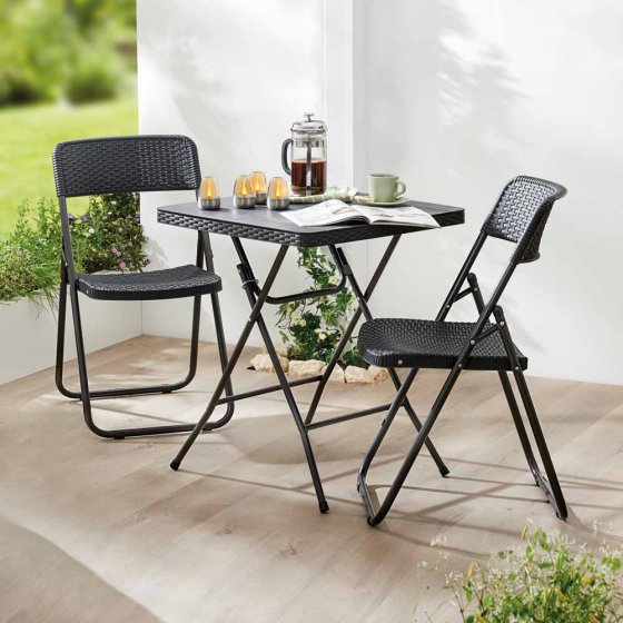 Ensemble de salon pliant aspect rotin 