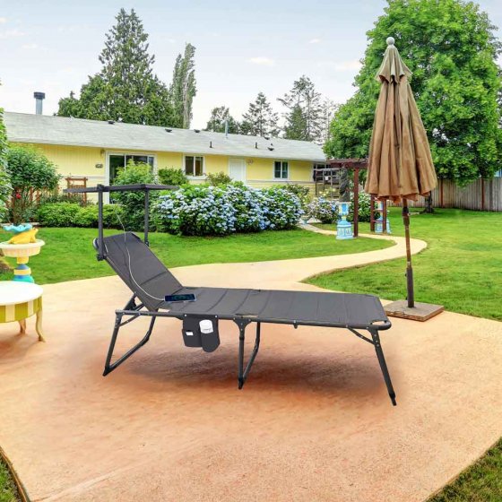 Chaise longue pliante solaire