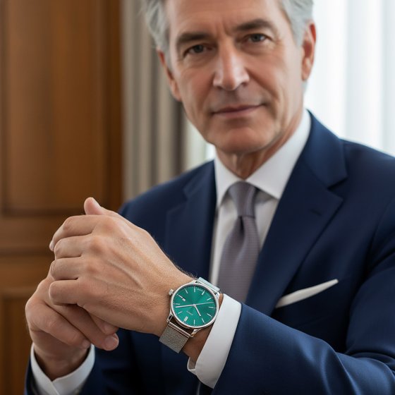 Herren Milanaise Uhr  Grün