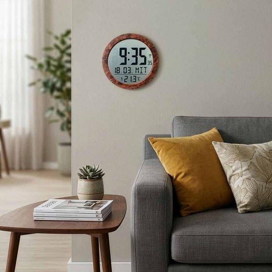 Funkuhr in Holzoptik 