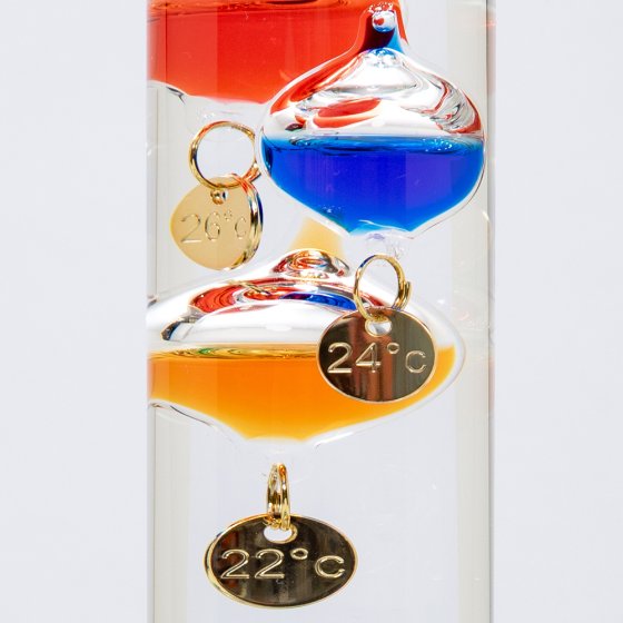 Thermomètre en verre Galileo de 28 cm 