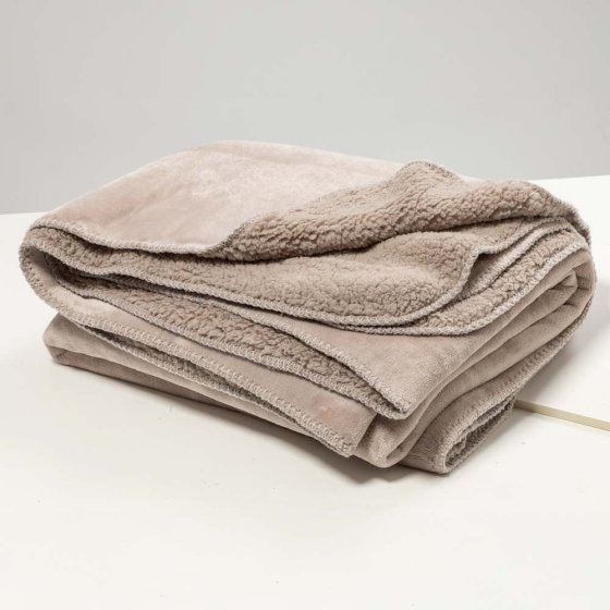 Couverture réversible Taupe