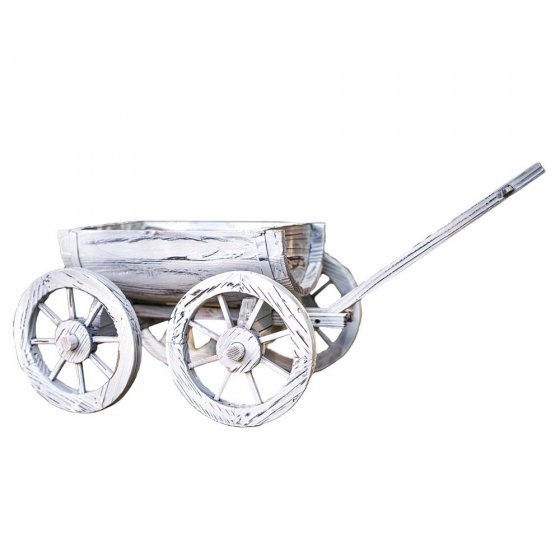 Holzhandwagen Weiß Rustikal 