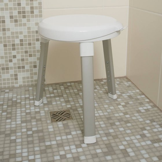 Tabouret de douche à assise rotative