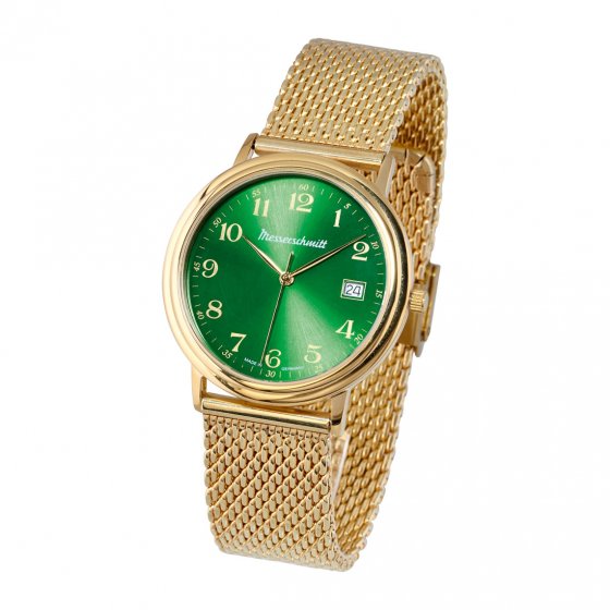 Vergoldete Herrenuhr „Green Baron“ 