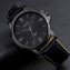 Montre pour homme avec bracelet en cuir noir - 4