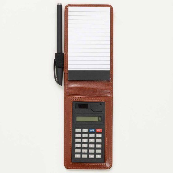 Handliches Notizset mit Taschenrechner 