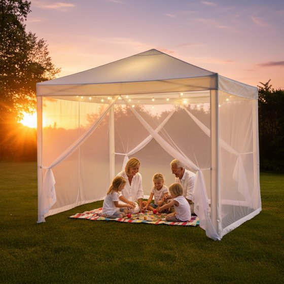 Gartenpavillon mit integriertem Moskitonetz 
