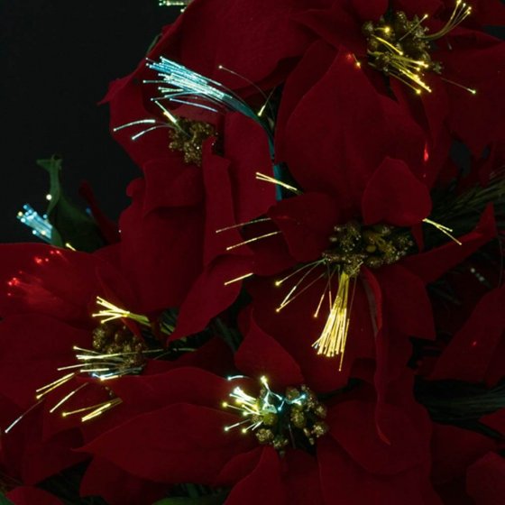 Poinsettia LED en forme de sapin 